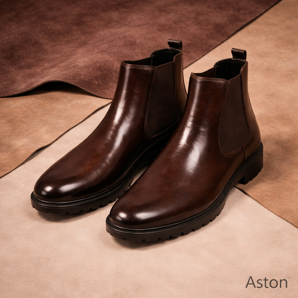 Handcrafted Leather Chelsea - Dark Brown