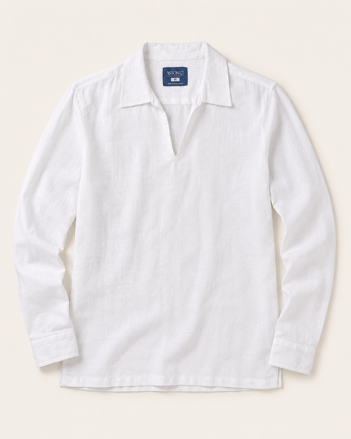 Resort Linen Henley - White