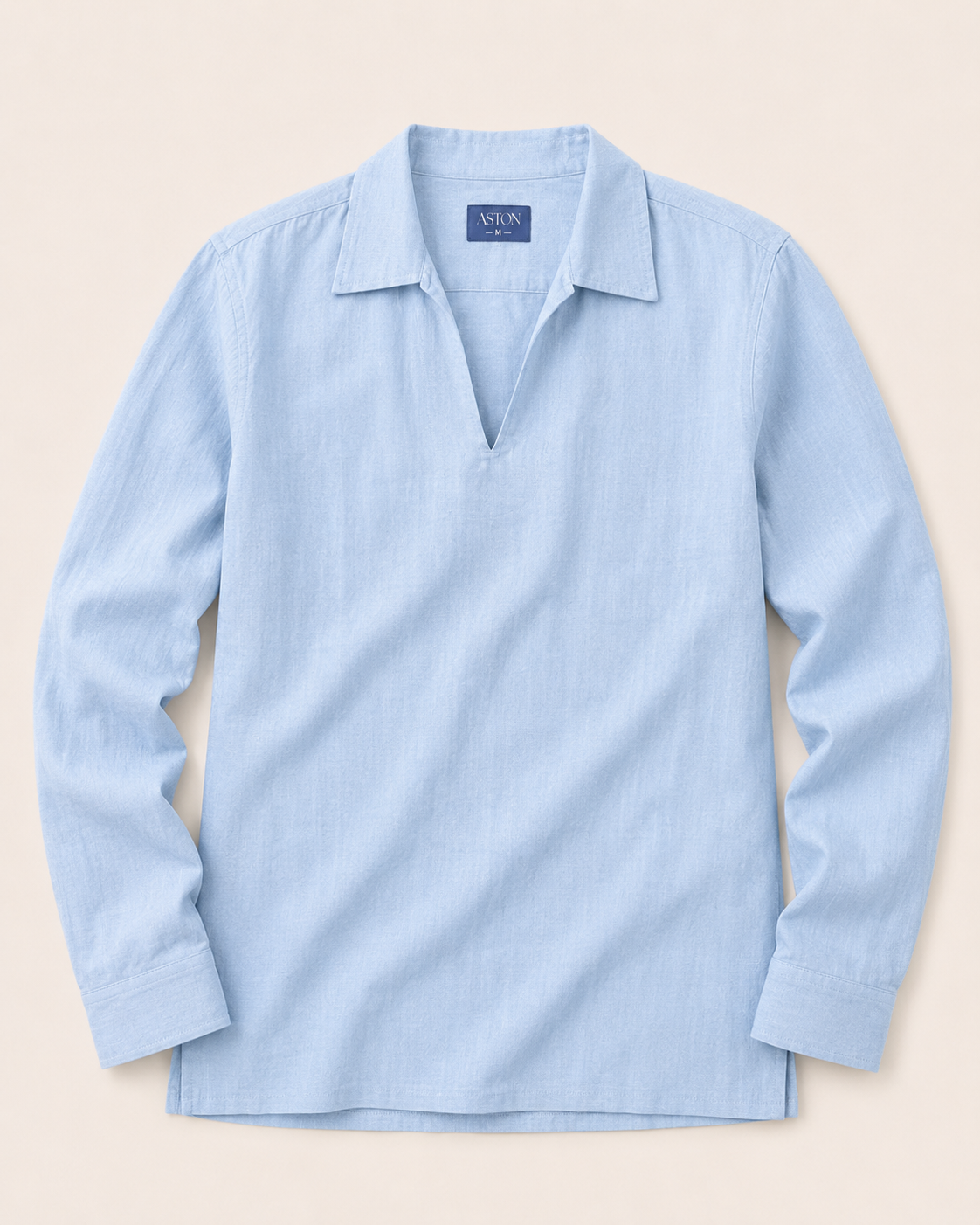Resort Linen Henley - Sky Blue
