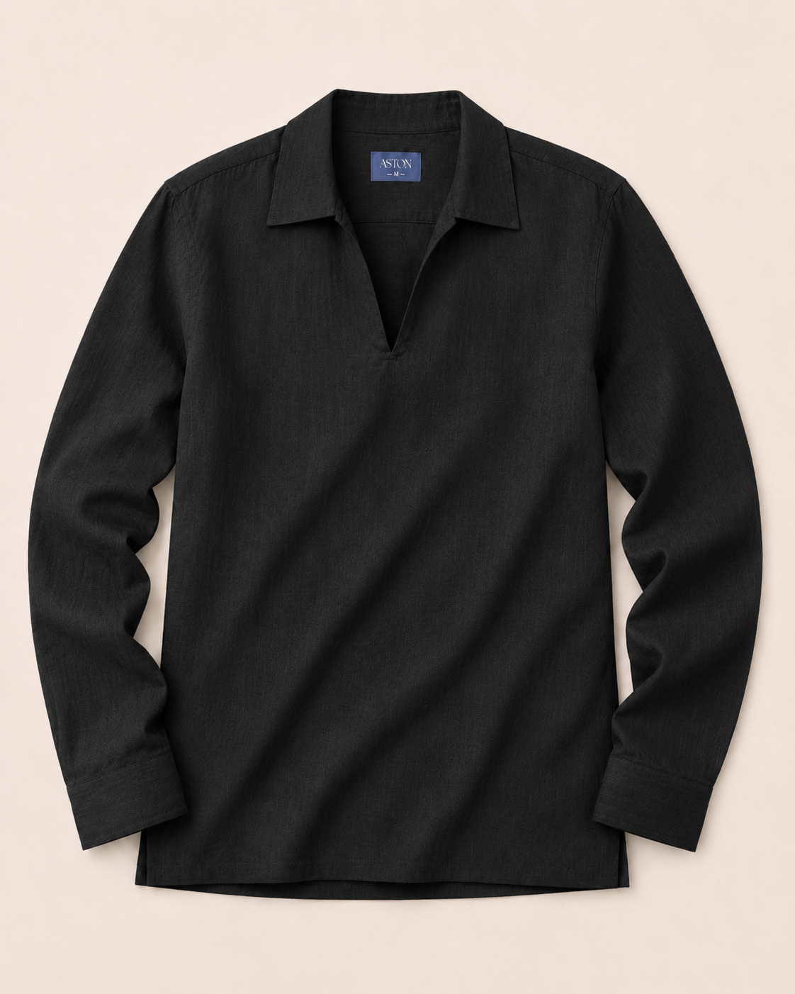 Resort Linen Henley - Black