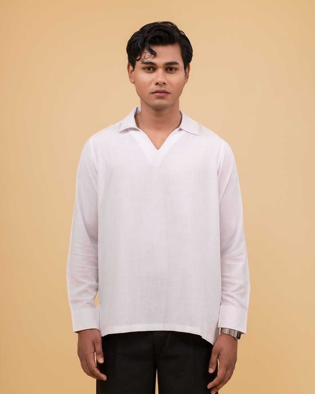 Resort Linen Henley - White