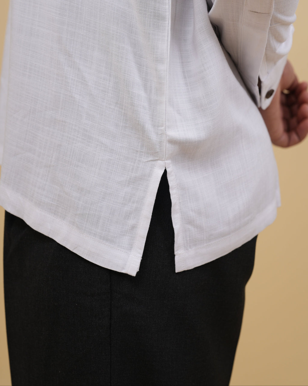 Resort Linen Henley - White