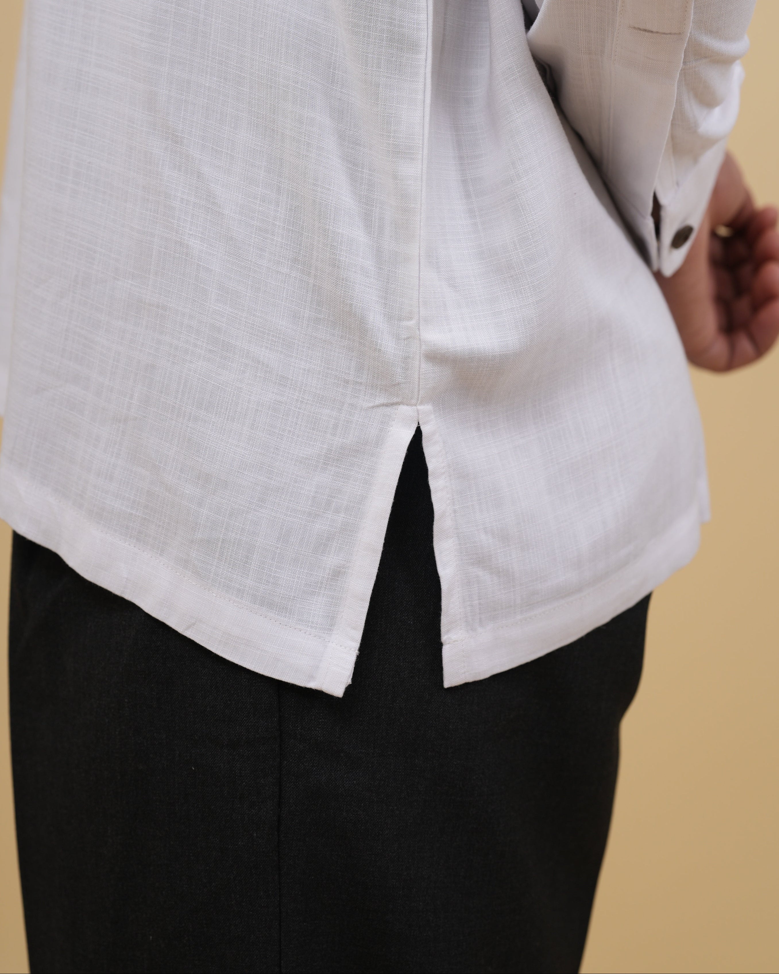 Resort Linen Henley - White