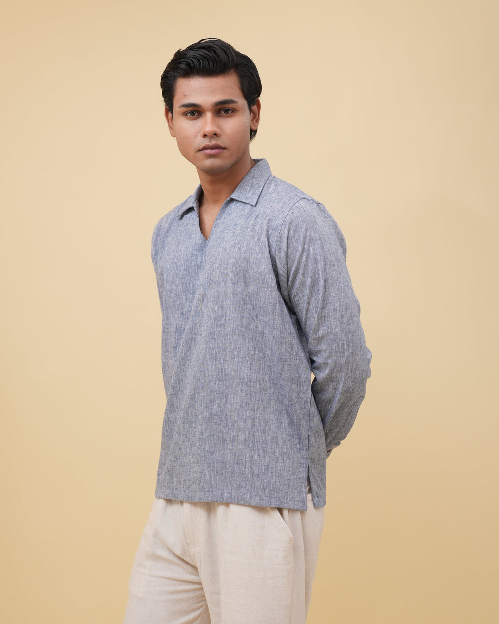 Resort Linen Henley - Washed Denim
