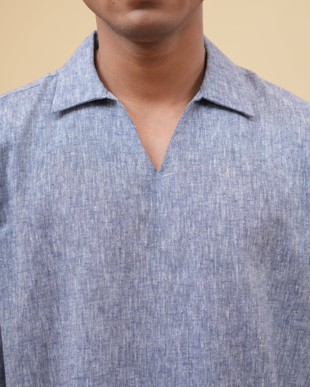 Resort Linen Henley - Washed Denim