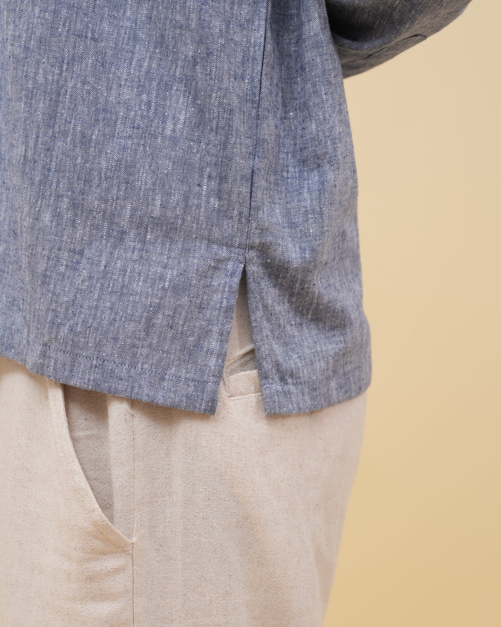 Resort Linen Henley - Washed Denim