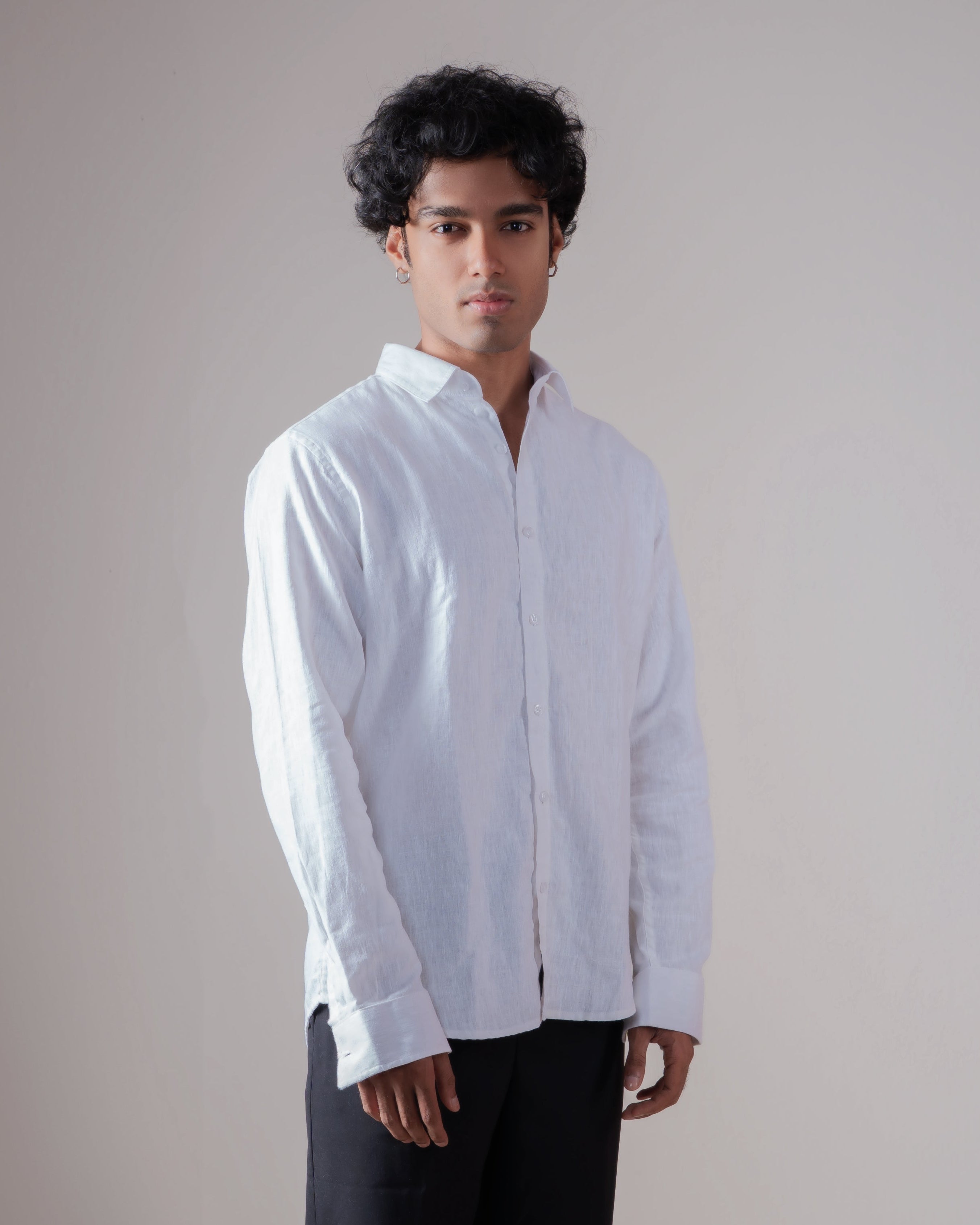 Linen Shirt For Men - White
