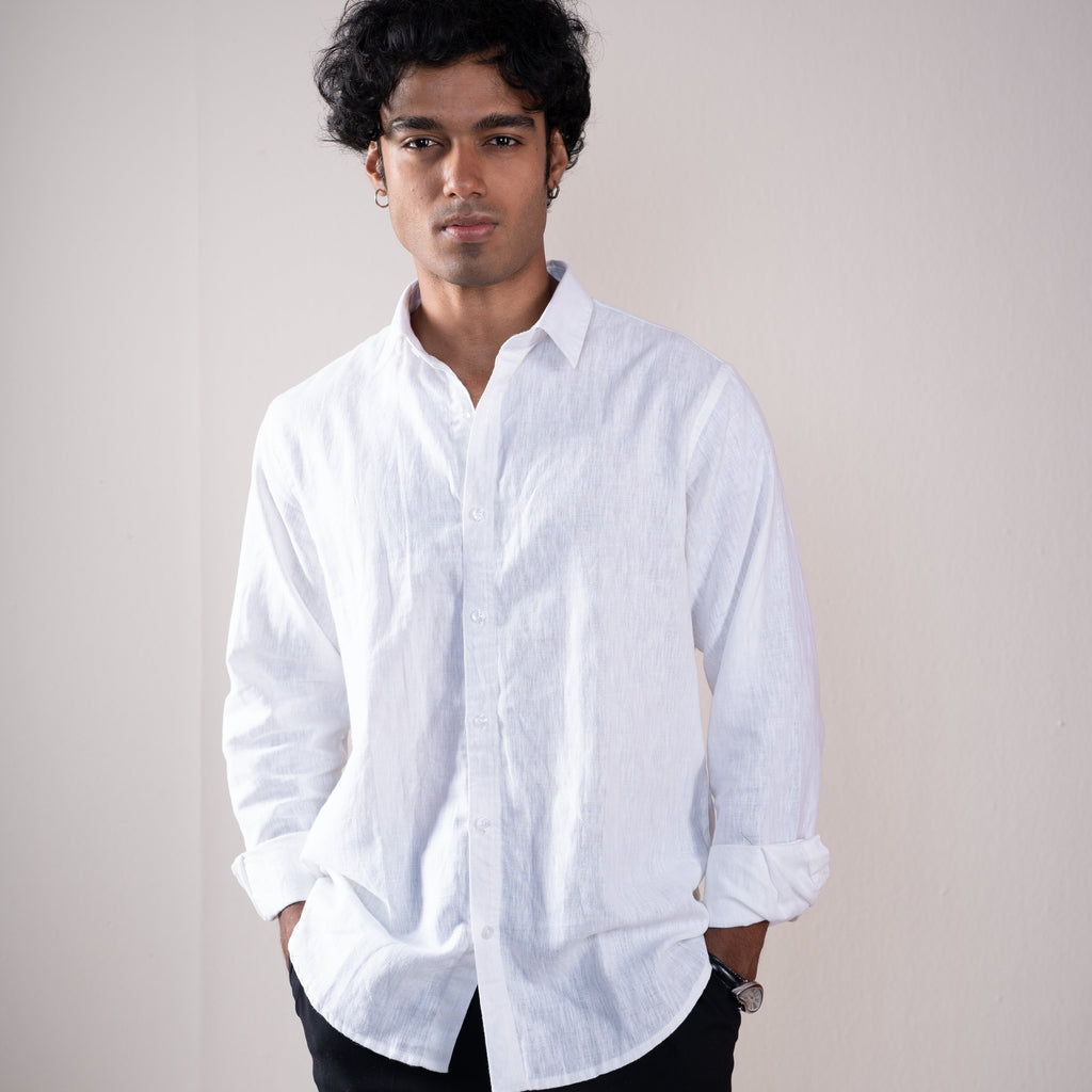 Linen Shirt For Men - White