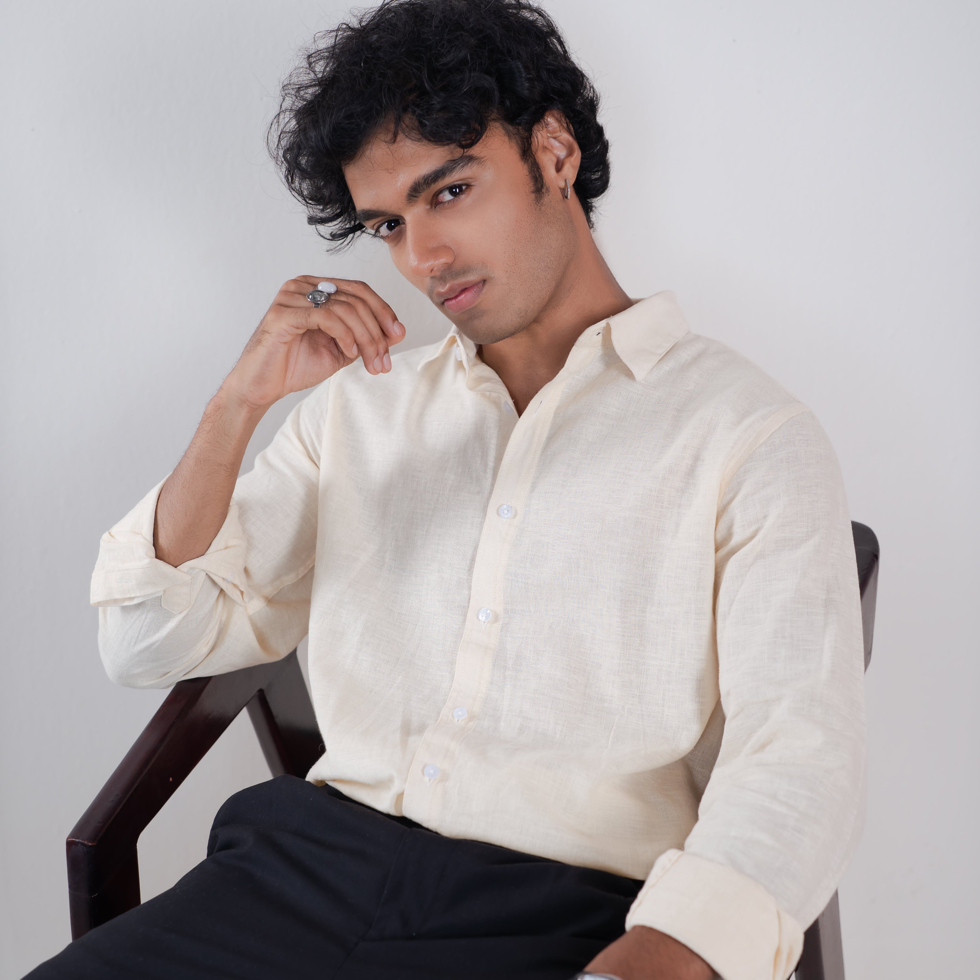 Linen Shirts For Men - Pastel Yellow
