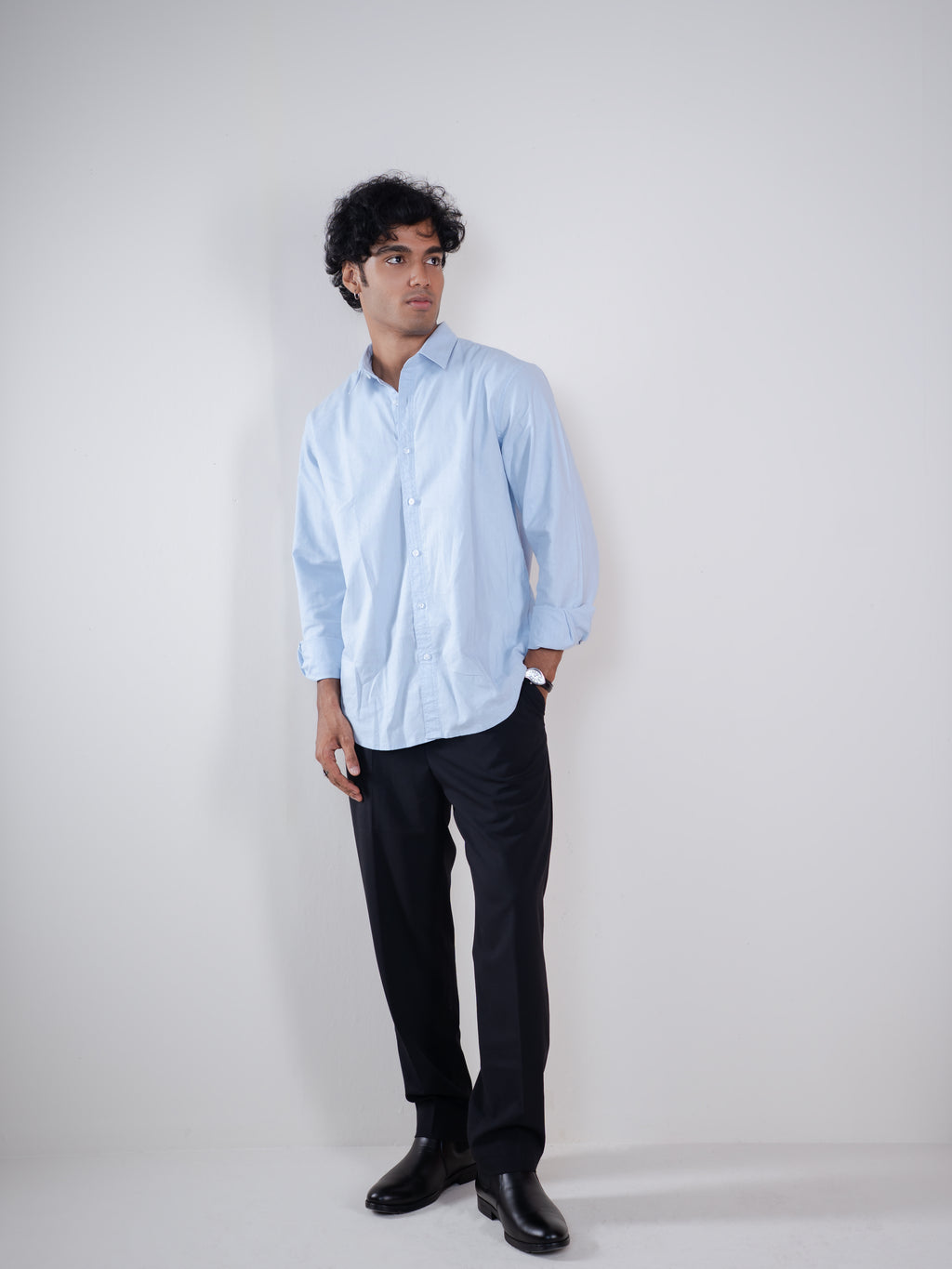 Linen Shirts For Men - Sky blue