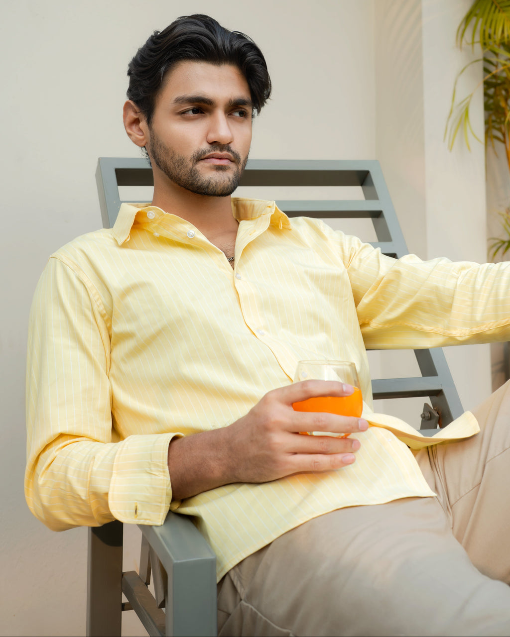 Riviera Stripe Shirt - Butter Yellow