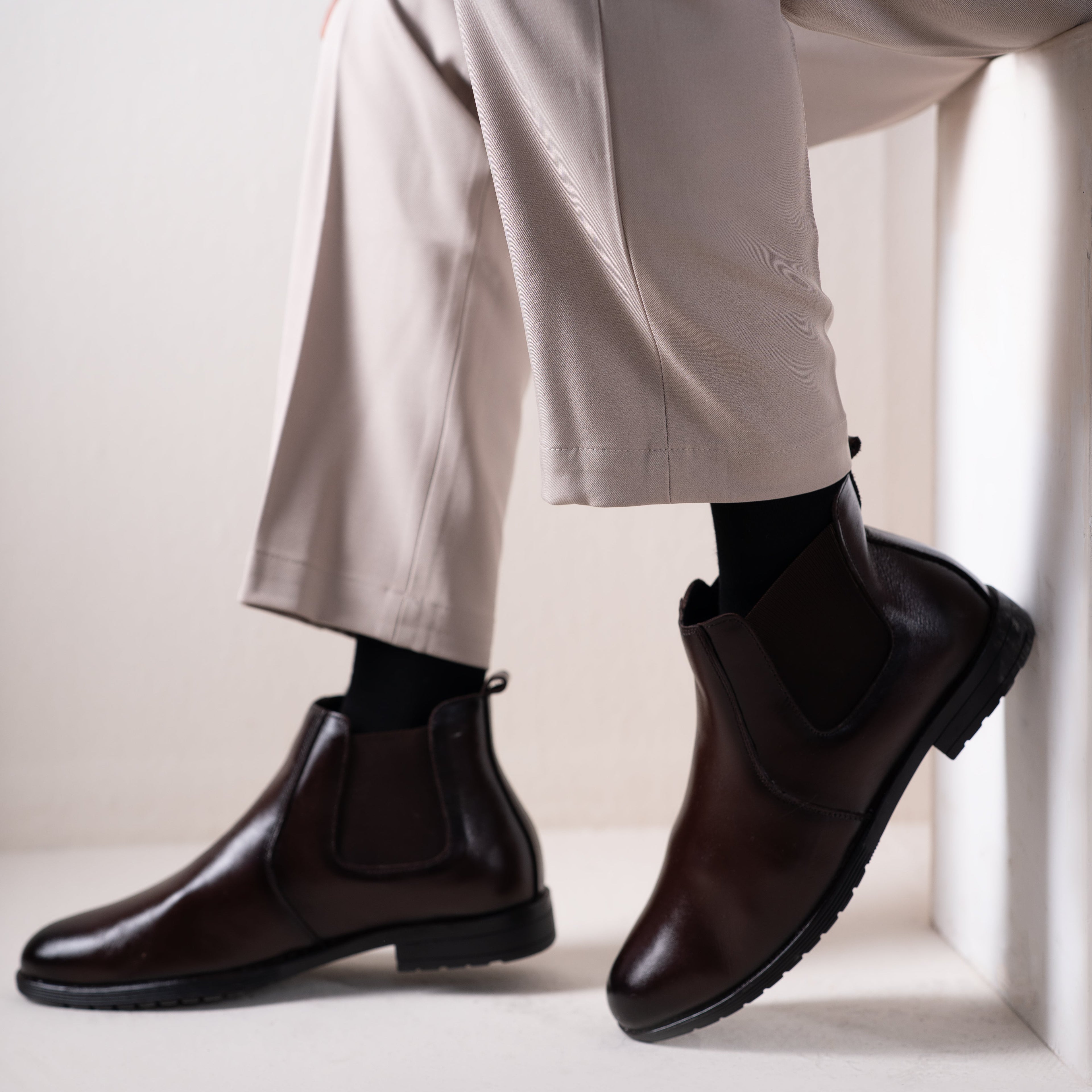 Handcrafted Chelsea Boots - Chocolate Brown