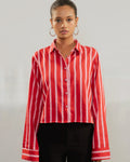 Everyday Stripe Shirt - Vermillion Red