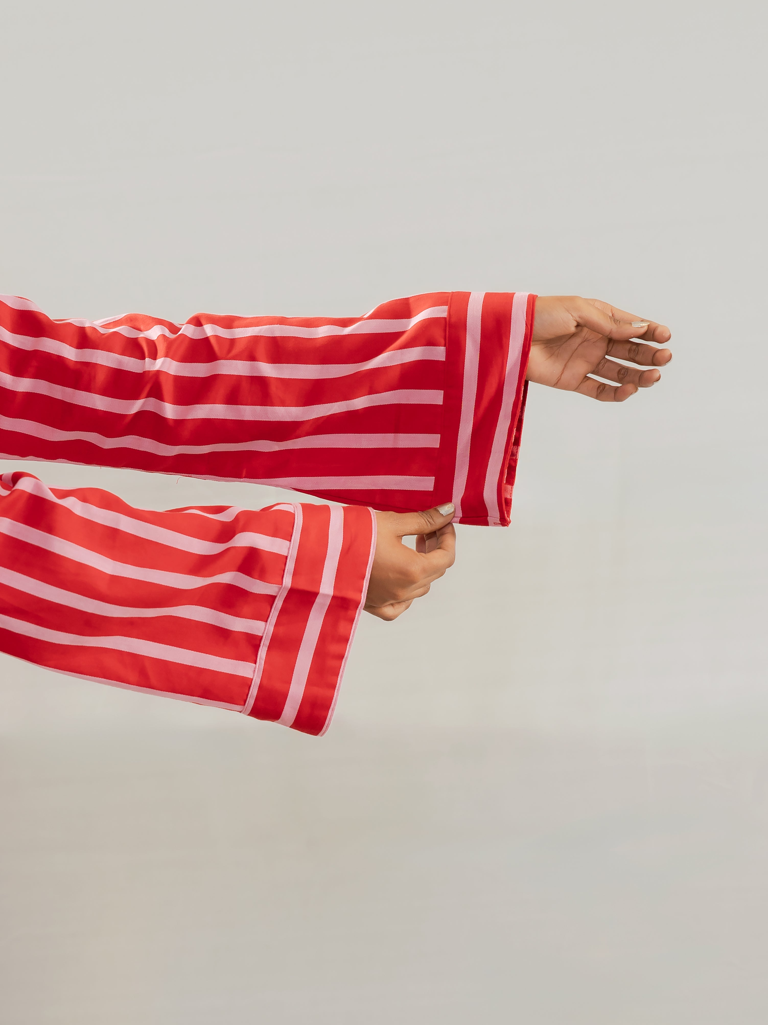 Everyday Stripe Shirt - Vermillion Red