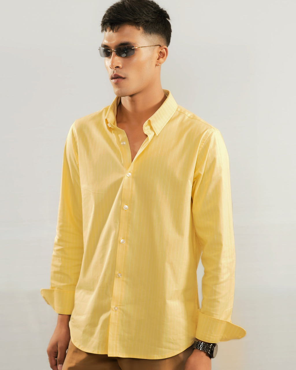 Riviera Stripe Shirt - Butter Yellow