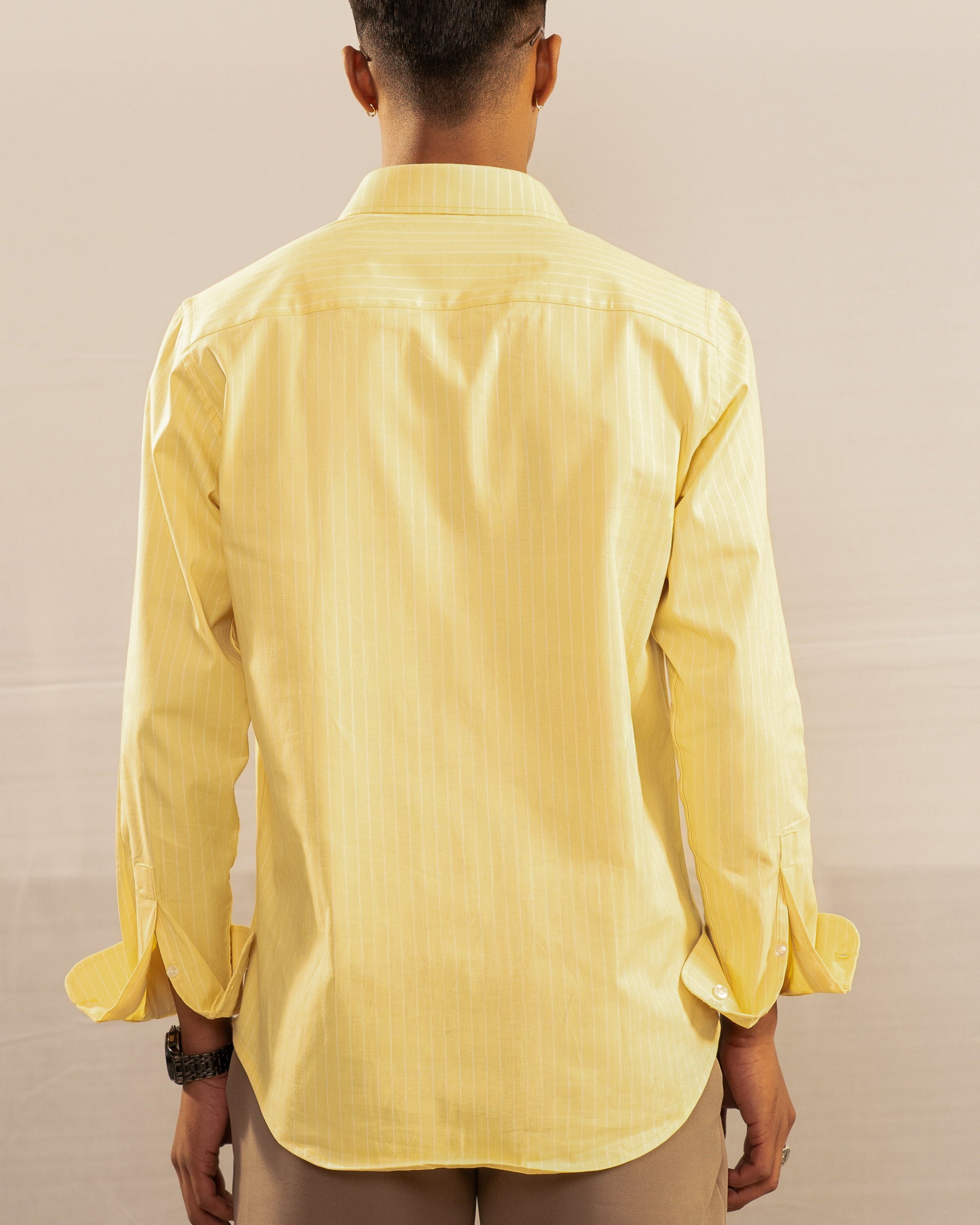 Riviera Stripe Shirt - Butter Yellow