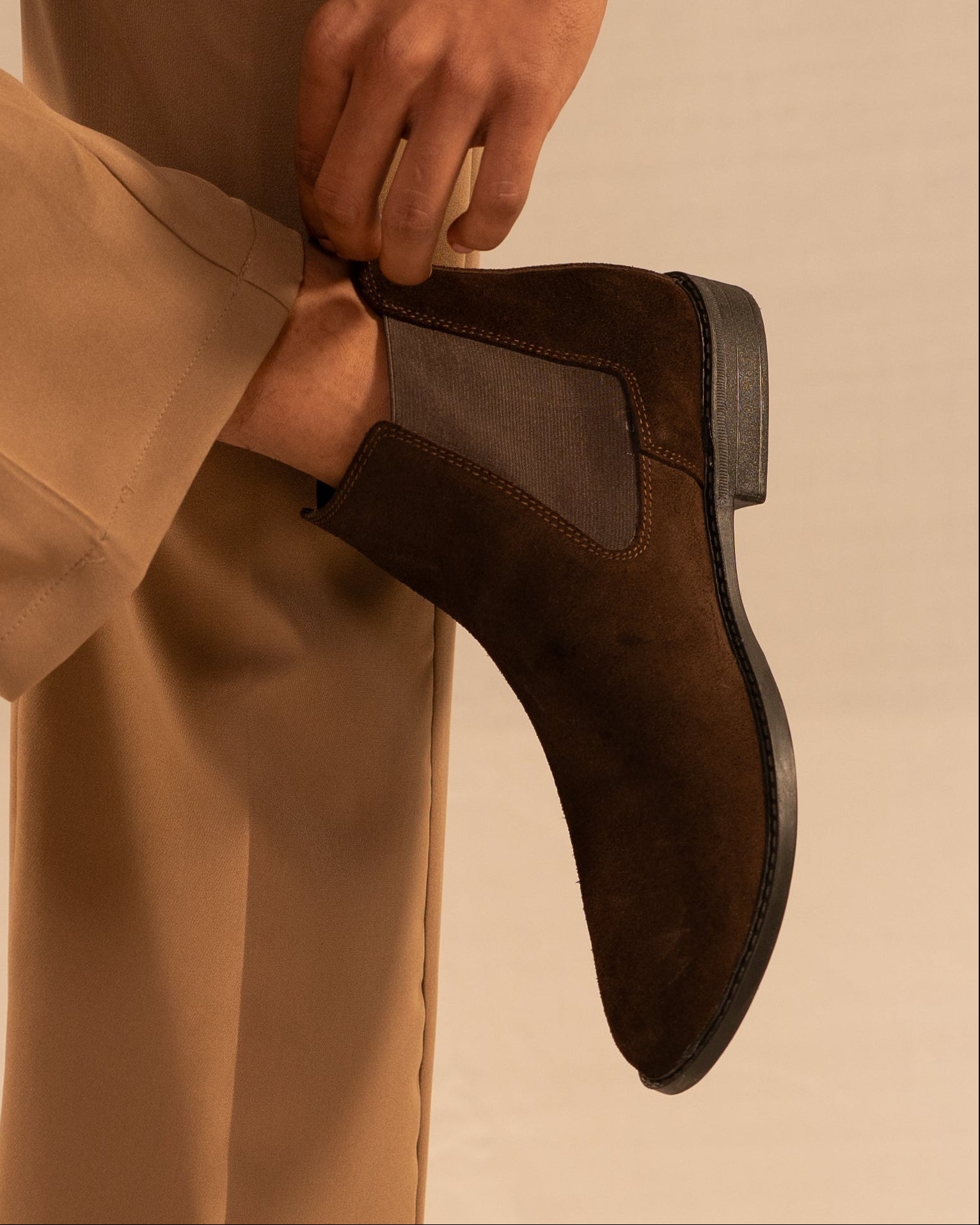 Handcrafted Suede Chelsea - Mocha Brown