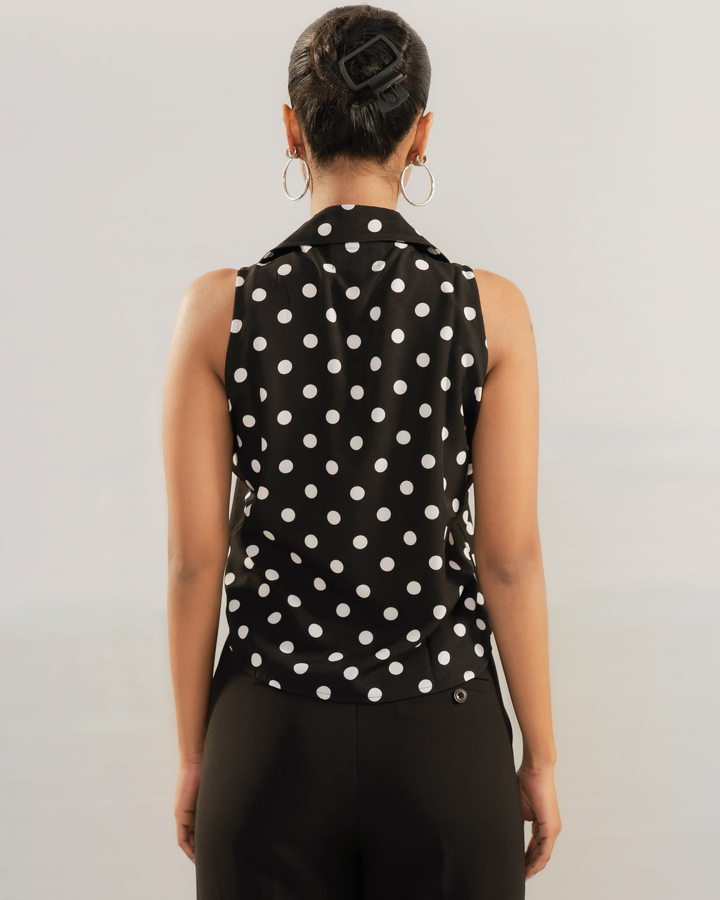Lucia Polka Shirt - Black