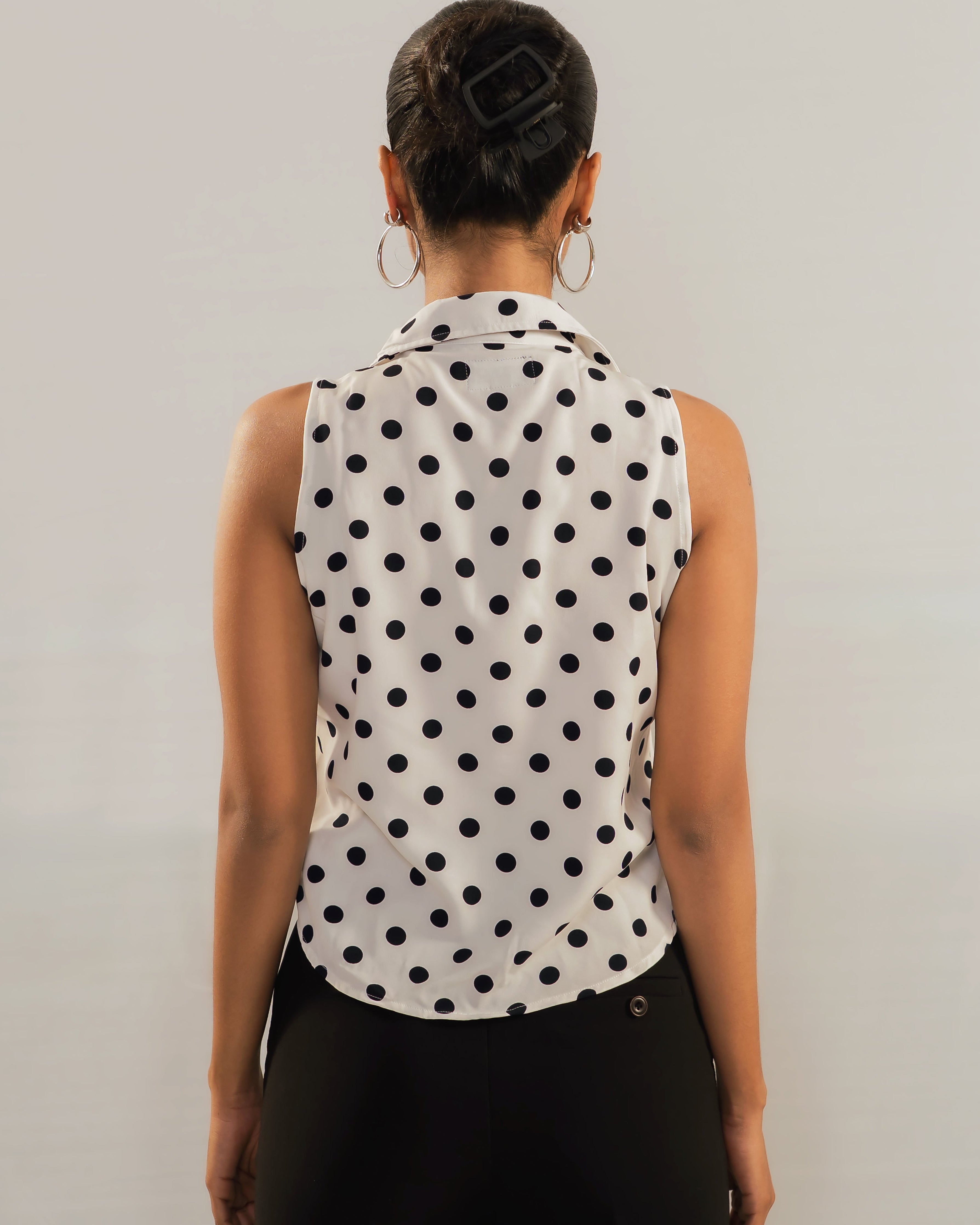 Lucia Polka Shirt - White