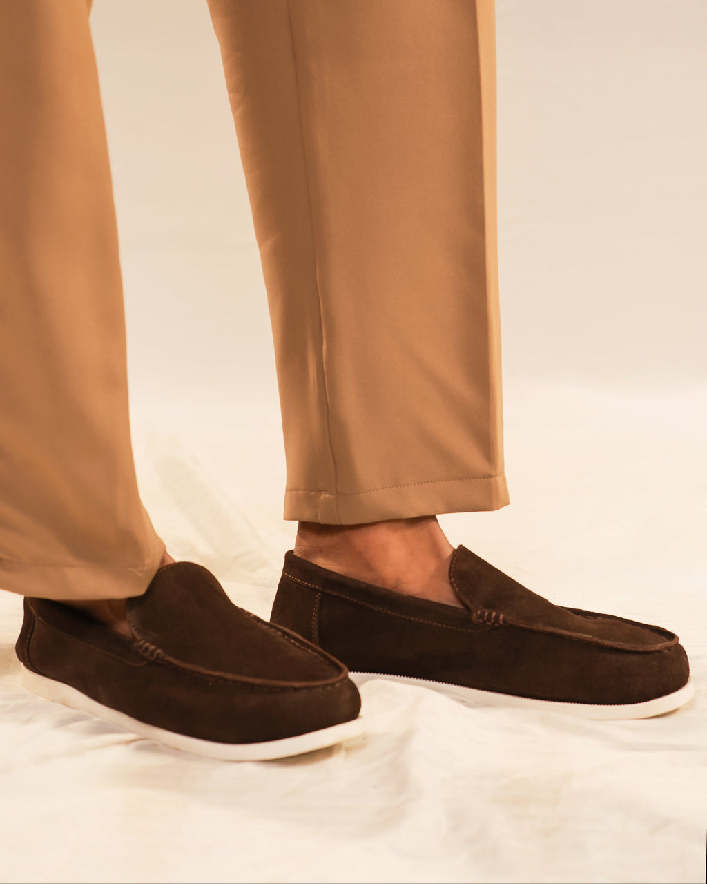Handcrafted Suede Loafer - Mocha Brown