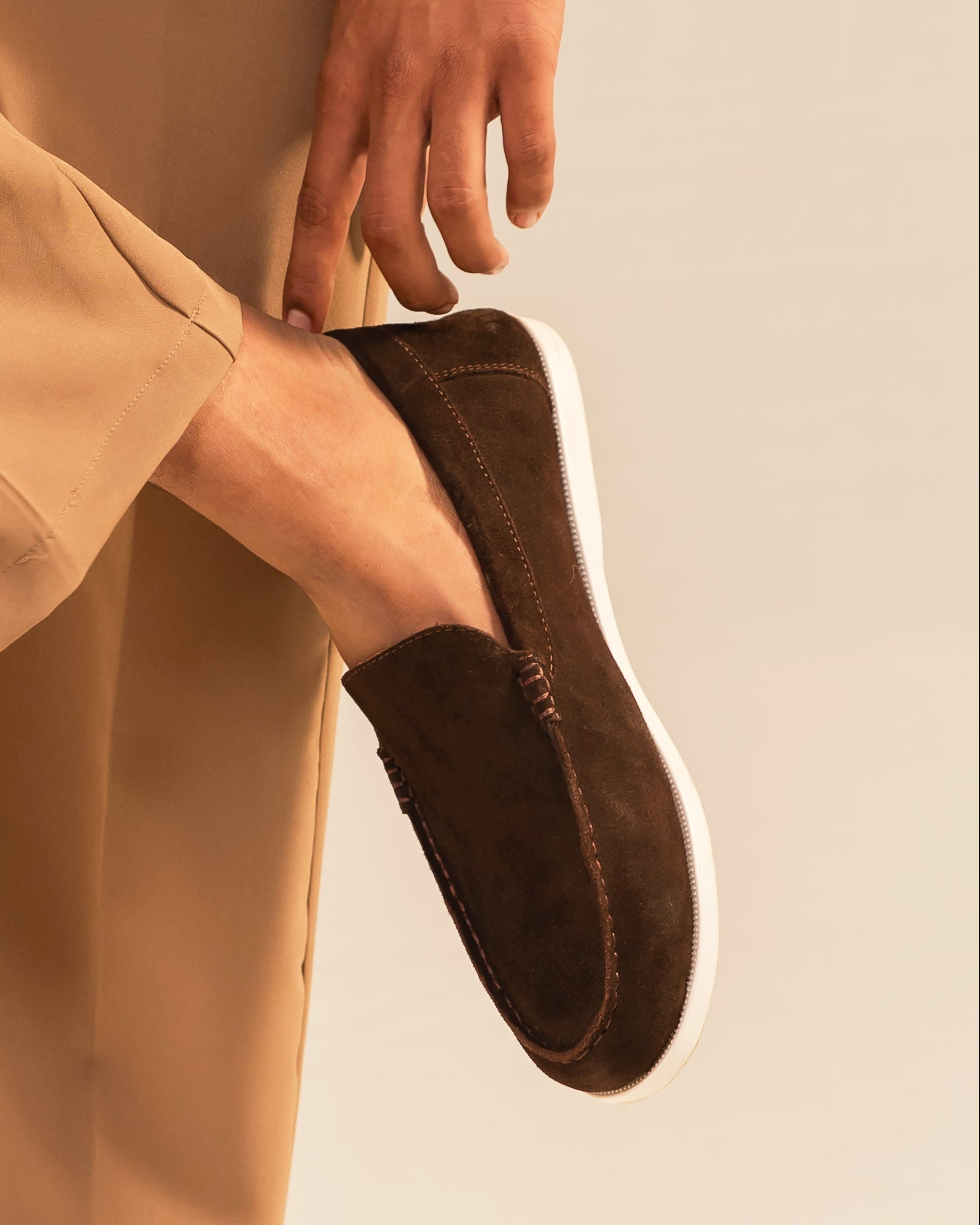 Handcrafted Suede Loafer - Mocha Brown