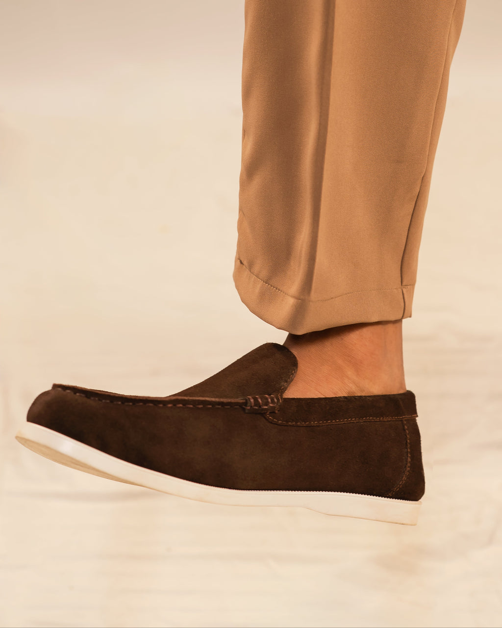 Handcrafted Suede Loafer - Mocha Brown