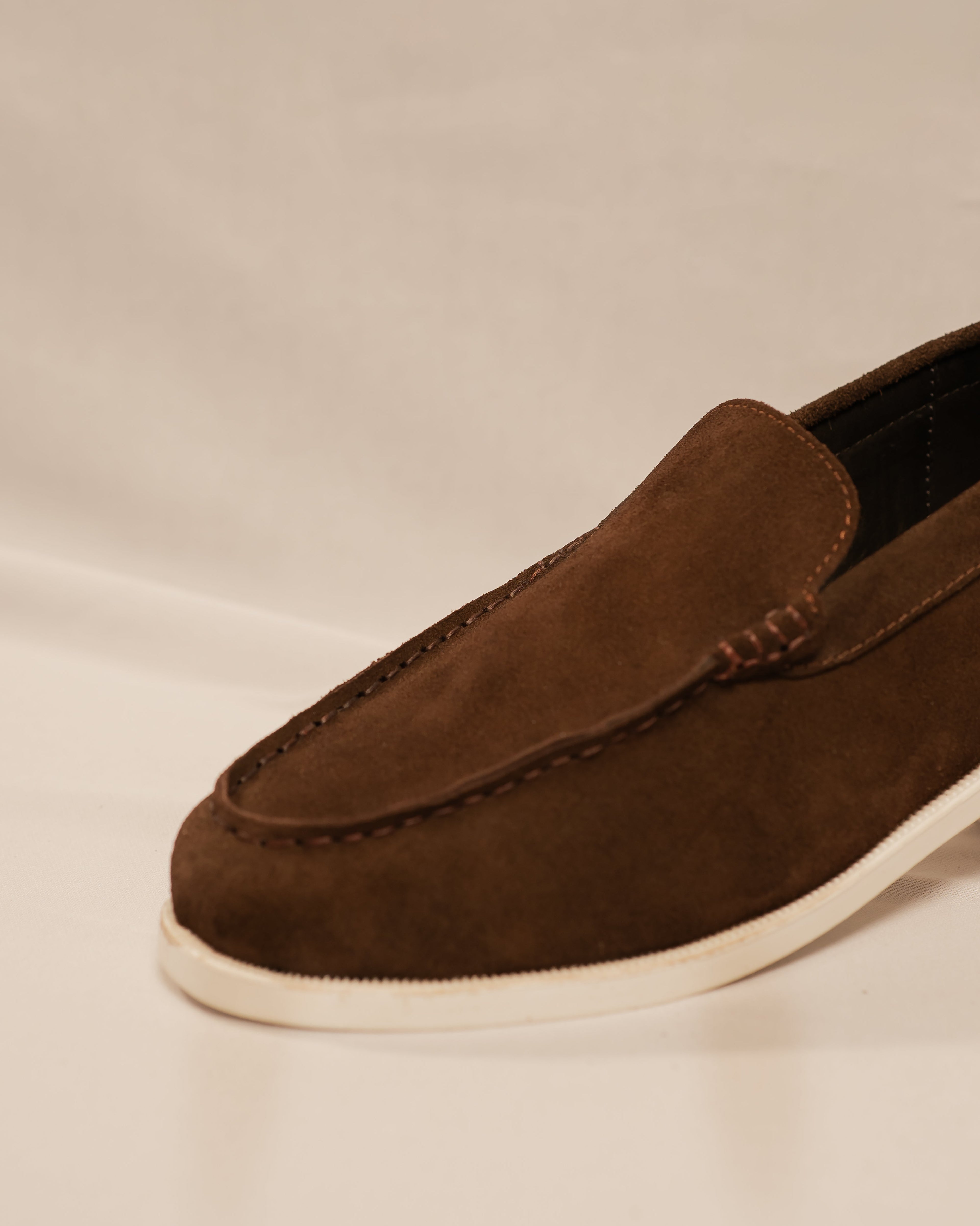 Handcrafted Suede Loafer - Mocha Brown