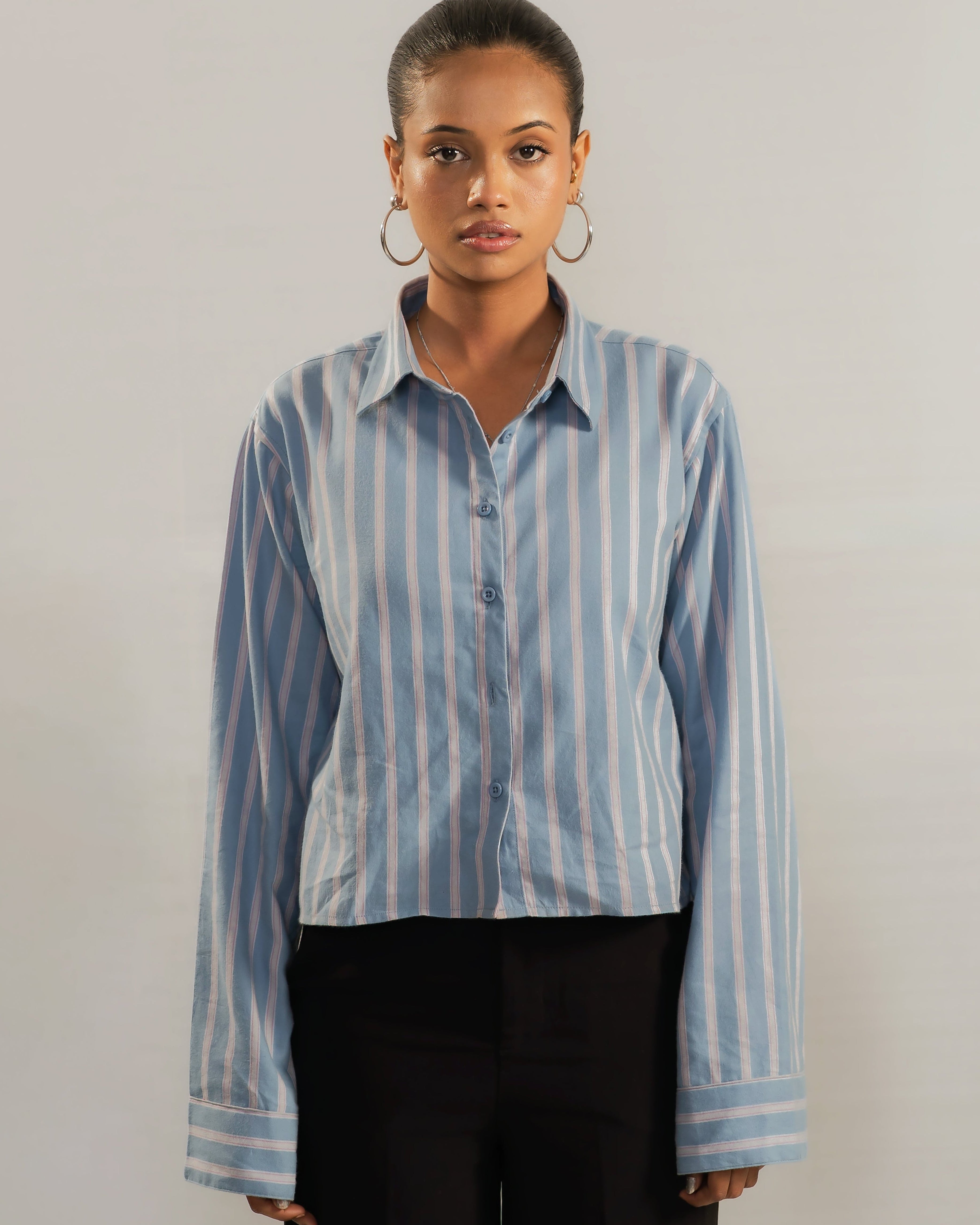 Everyday Stripe Shirt - Powder Blue