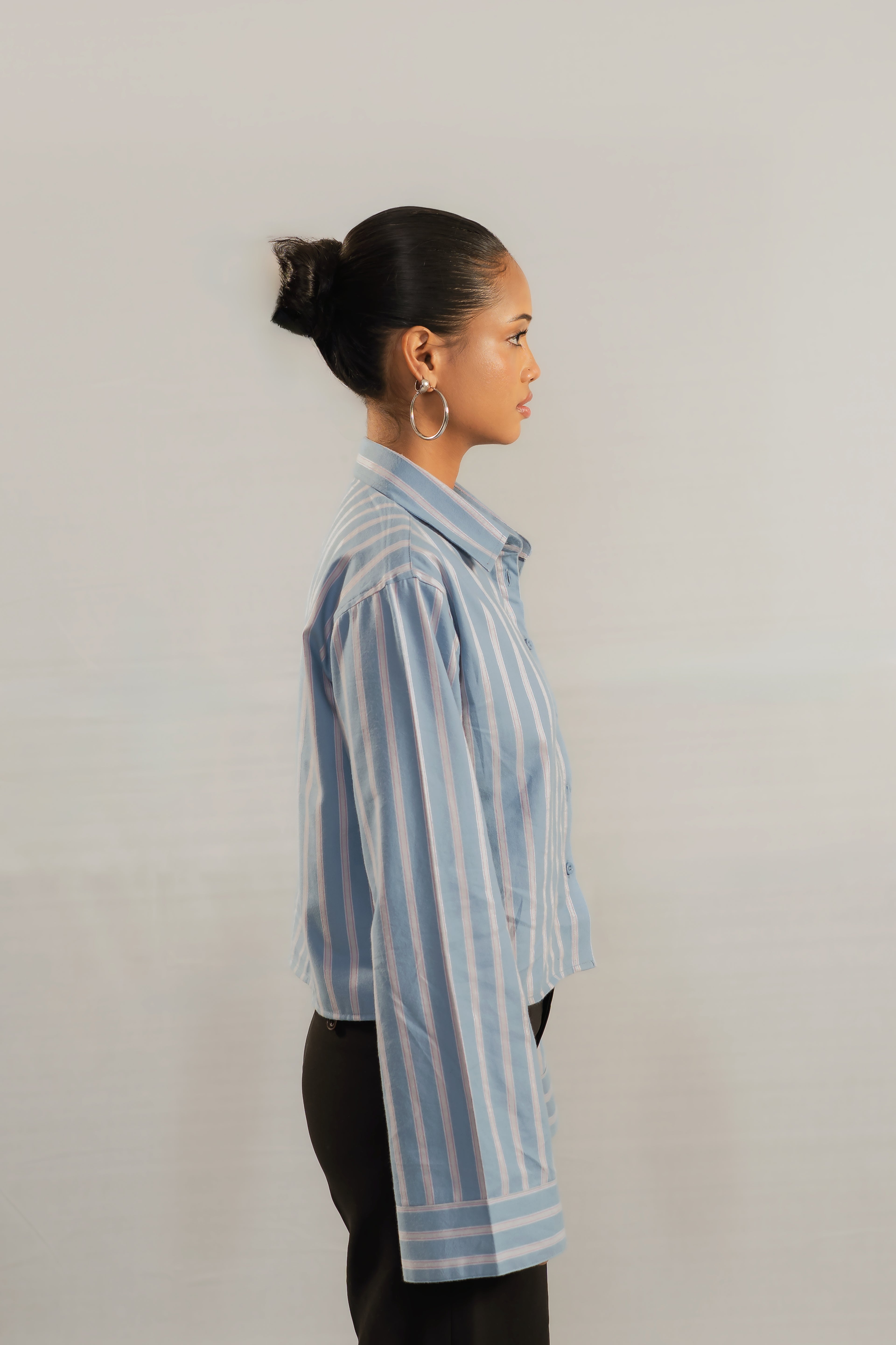 Everyday Stripe Shirt - Powder Blue