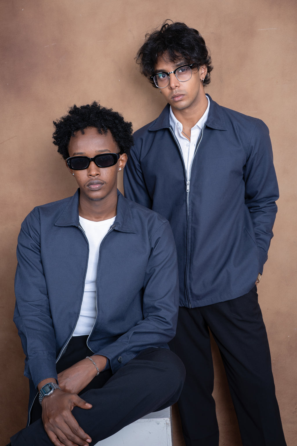 Essential Zip Jacket- Steel Blue