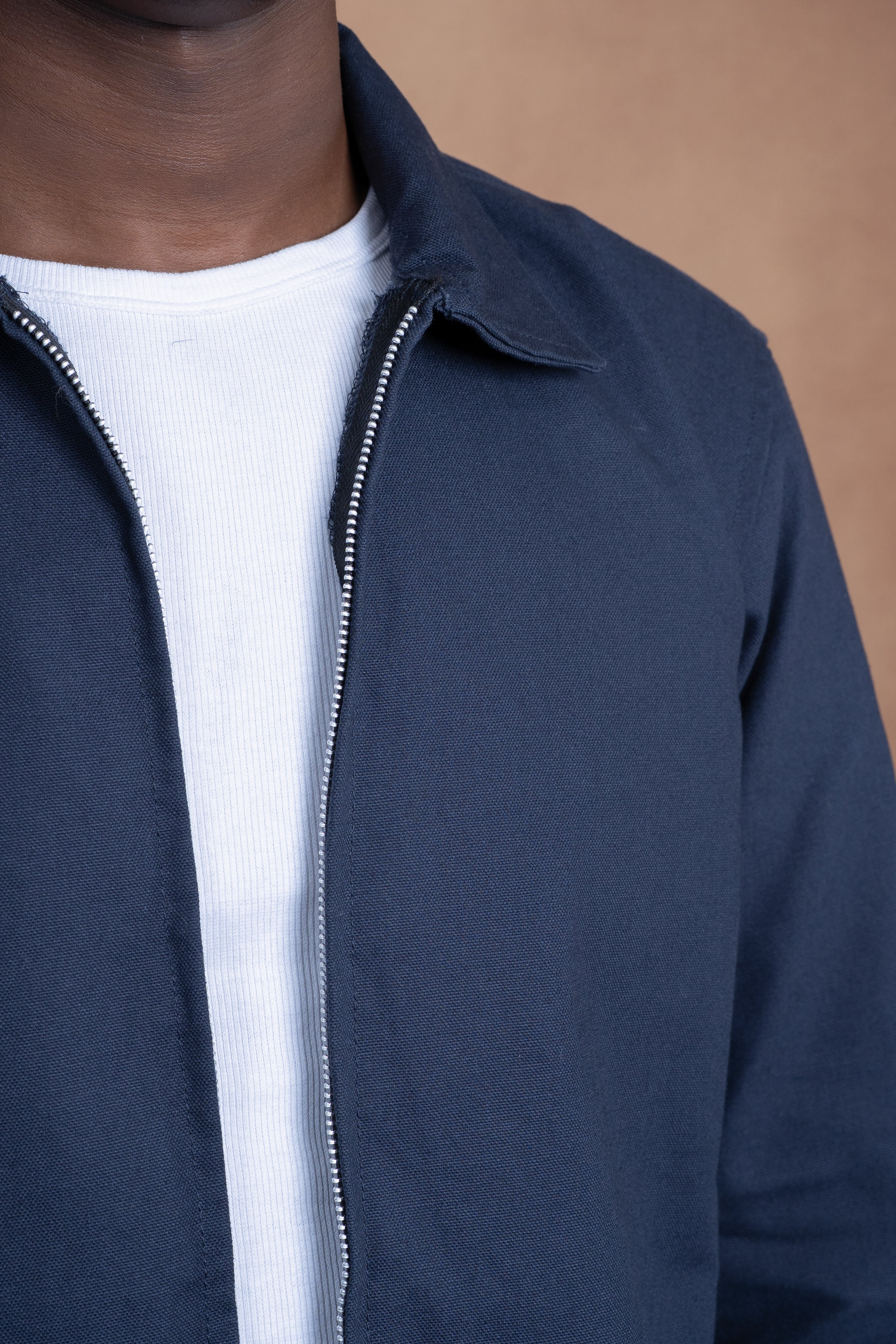 Essential Zip Jacket- Steel Blue