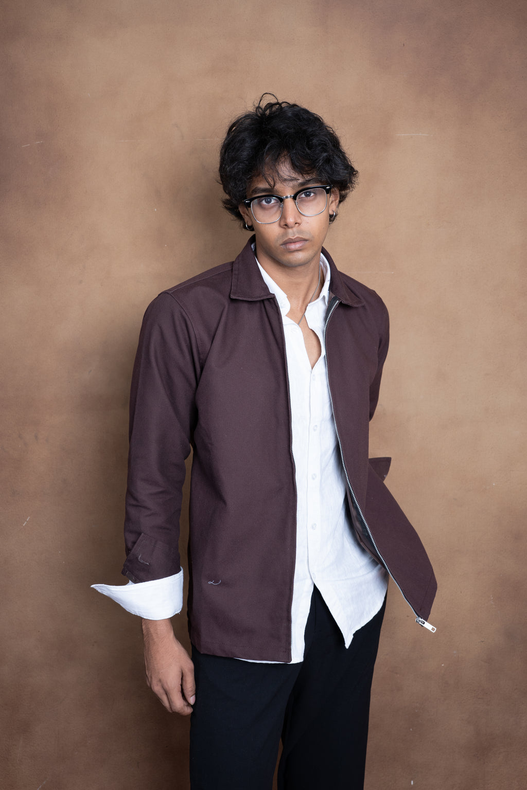 Essential Zip Jacket- Mocha Brown