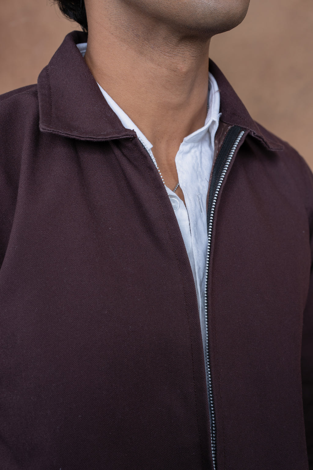 Essential Zip Jacket- Mocha Brown