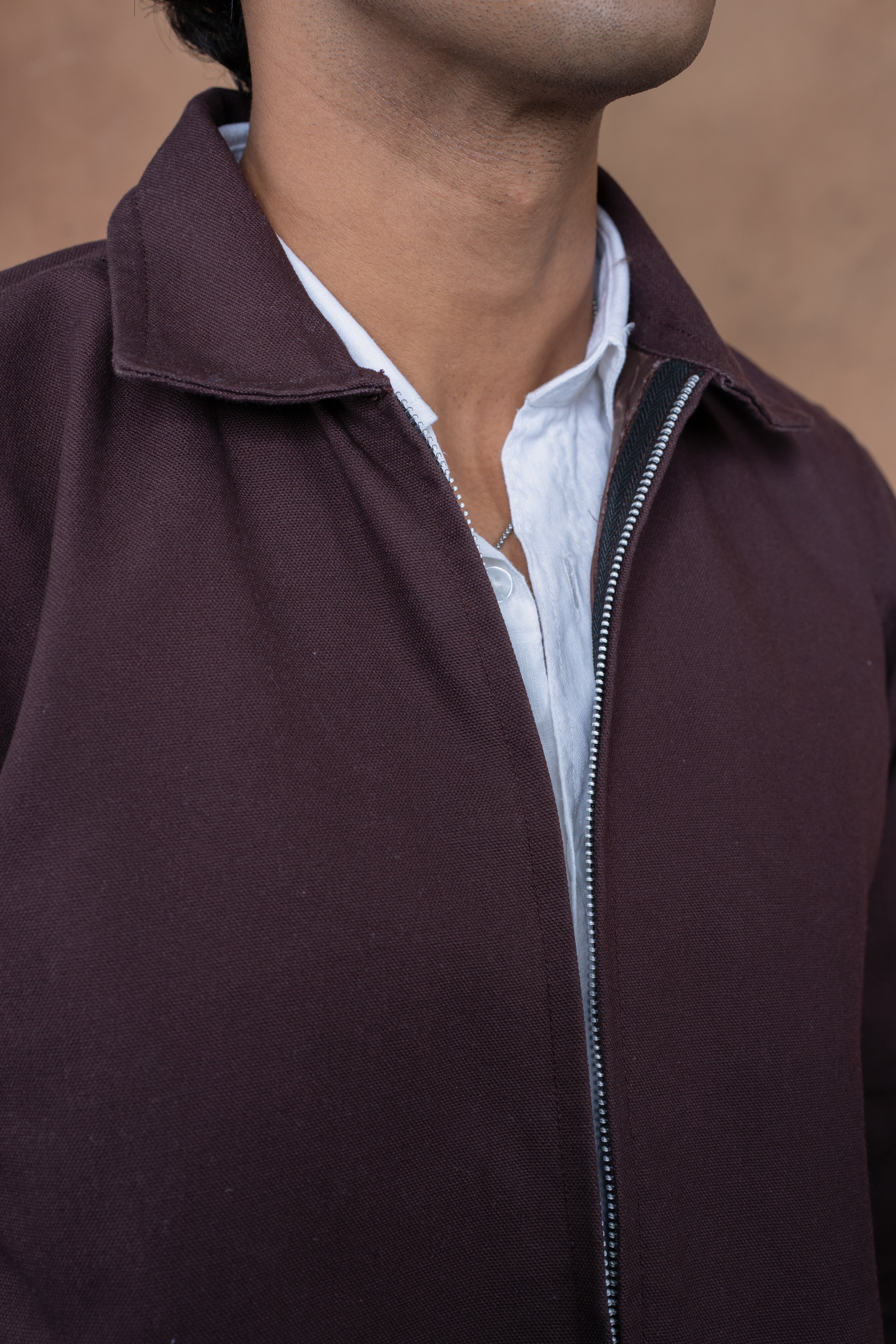 Essential Zip Jacket- Mocha Brown