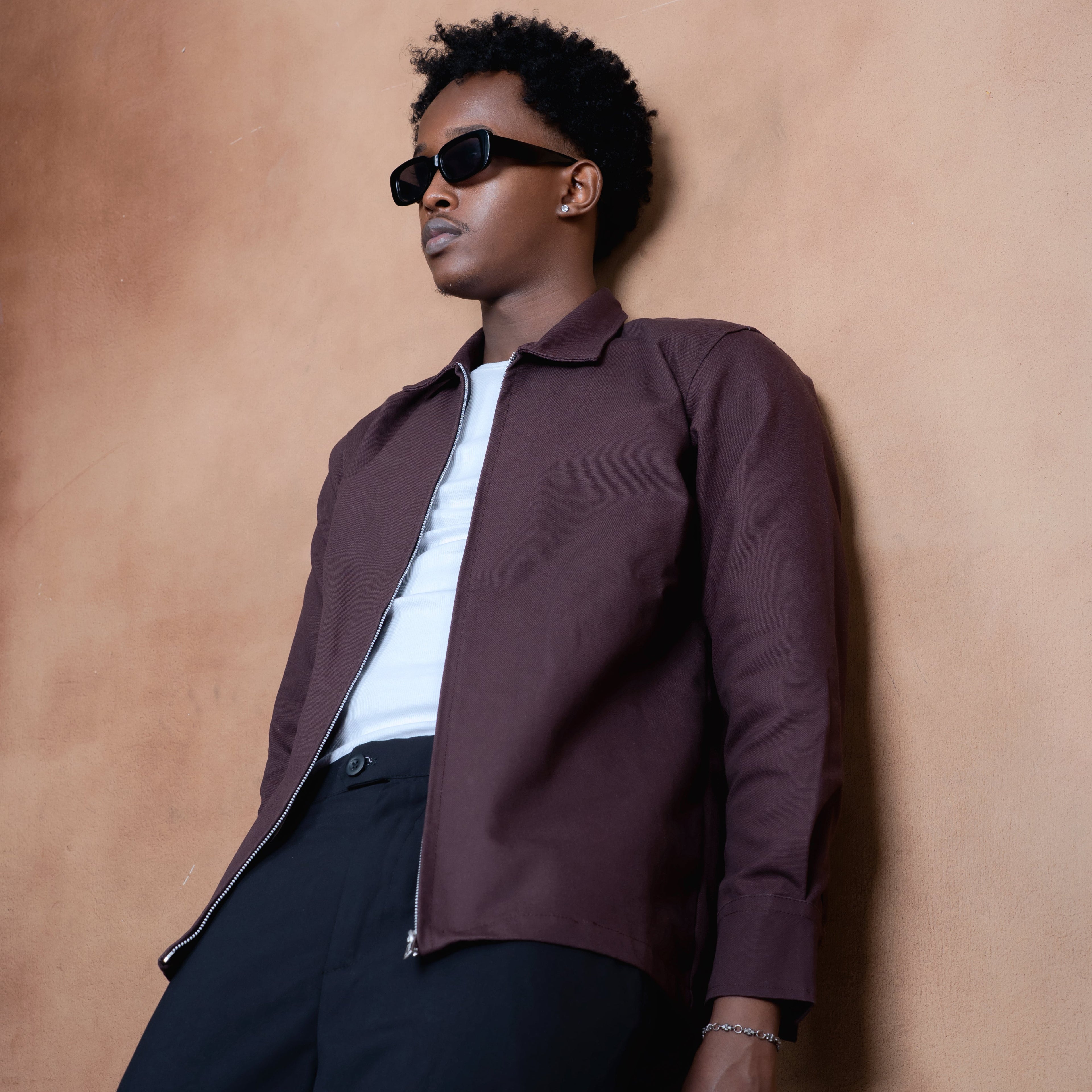 Essential Zip Jacket- Mocha Brown