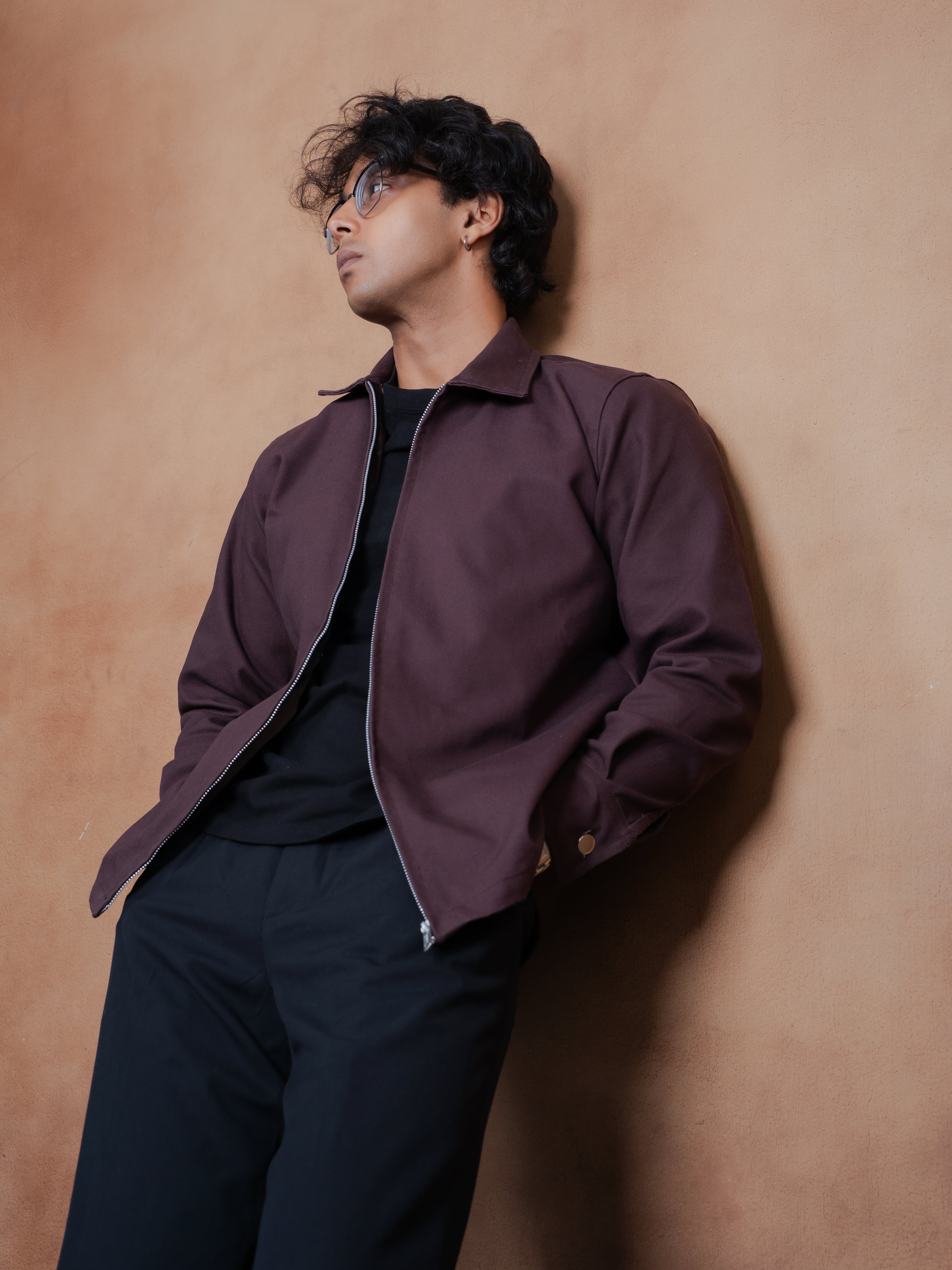 Essential Zip Jacket- Mocha Brown