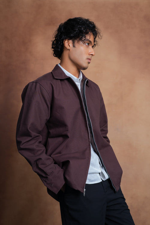 Essential Zip Jacket- Mocha Brown