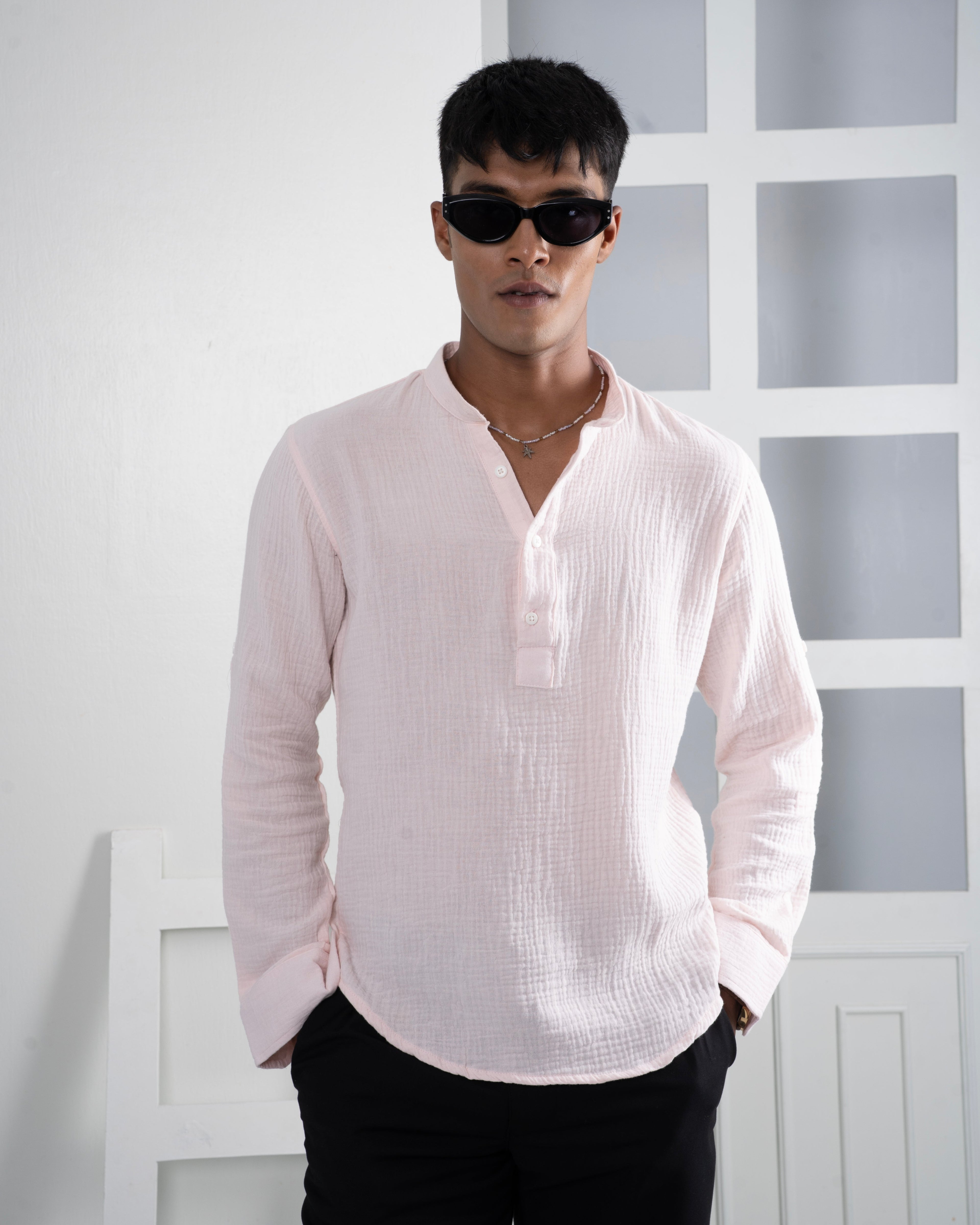 Summer Henley - Light Pink