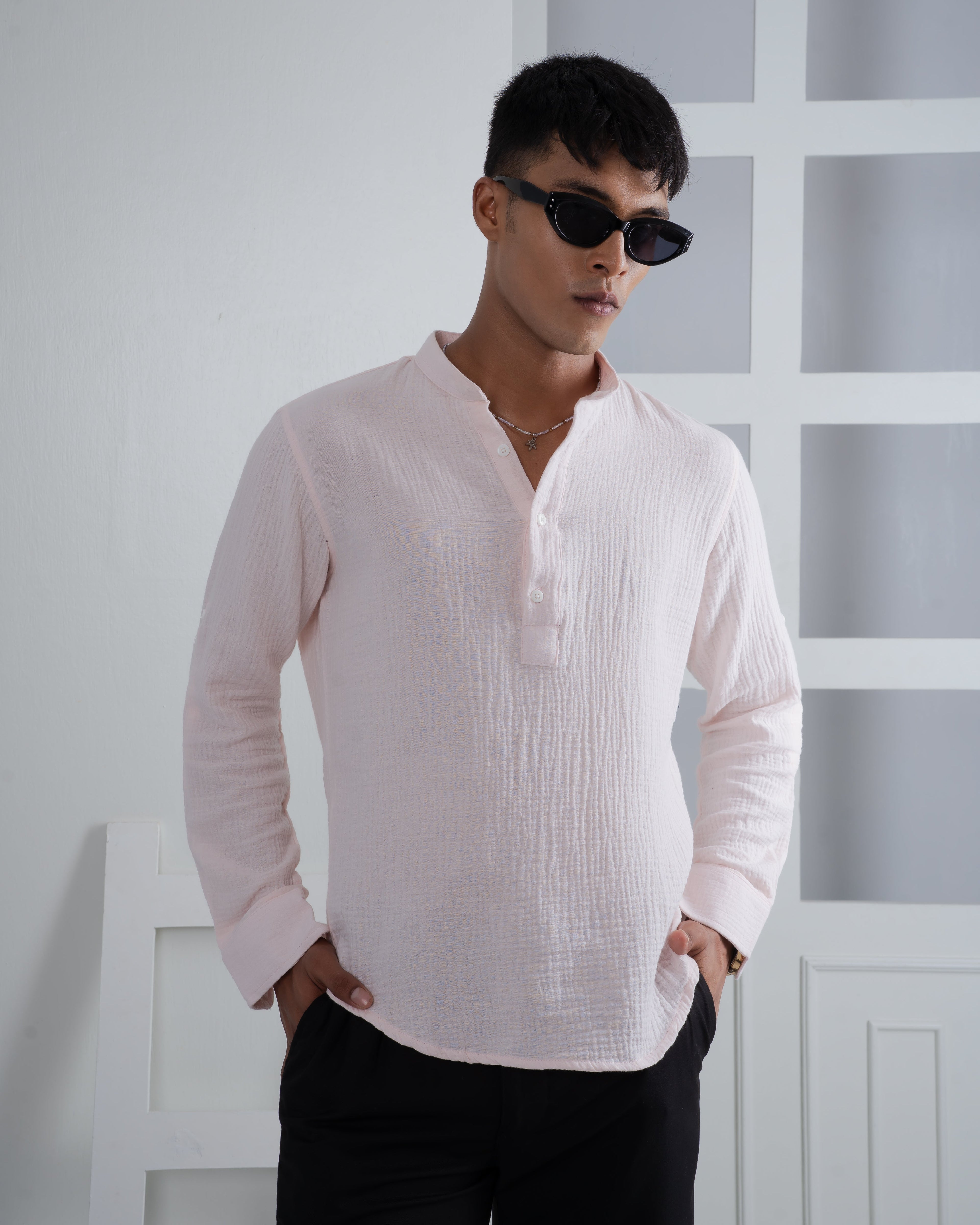 Summer Henley - Light Pink