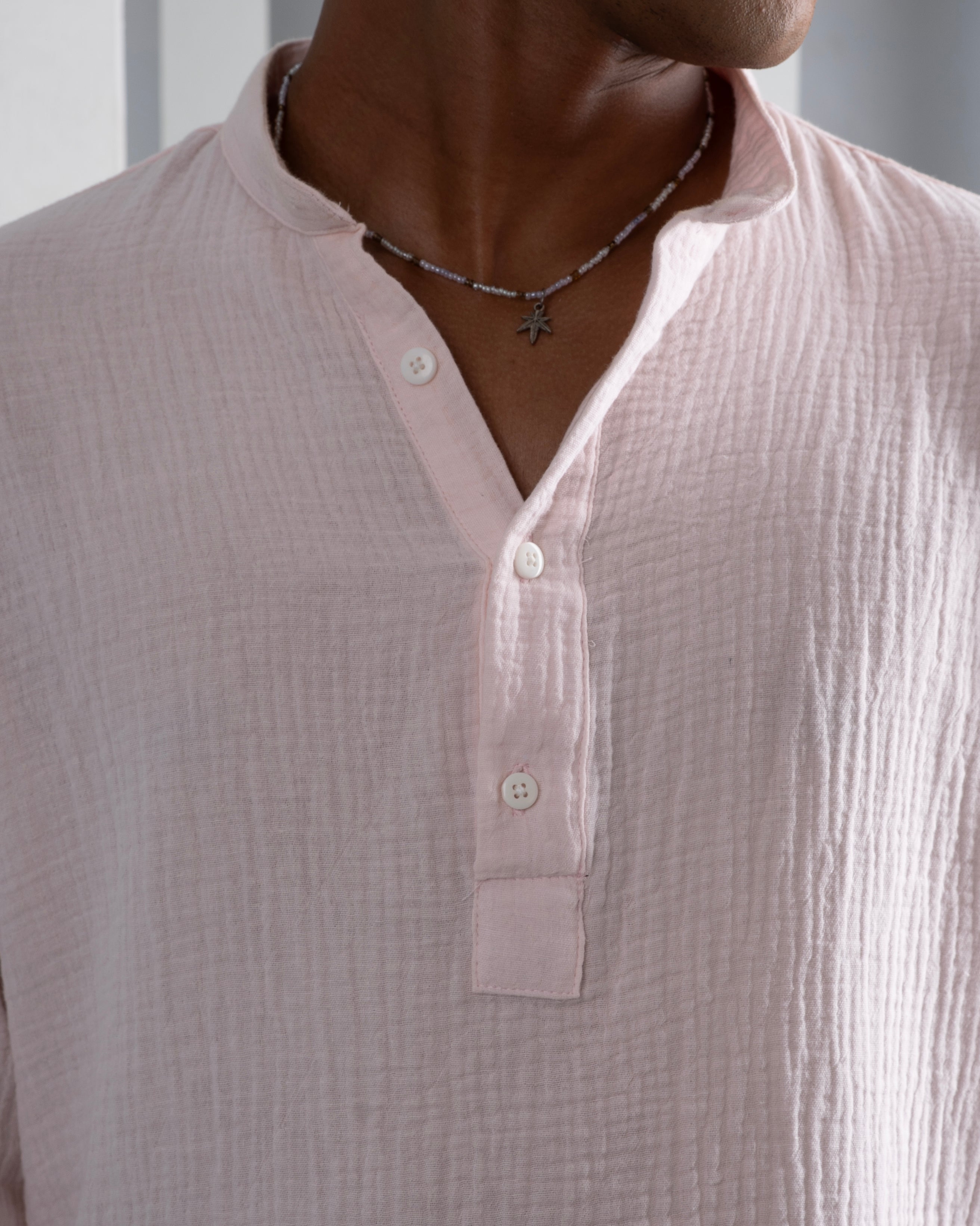 Summer Henley - Light Pink