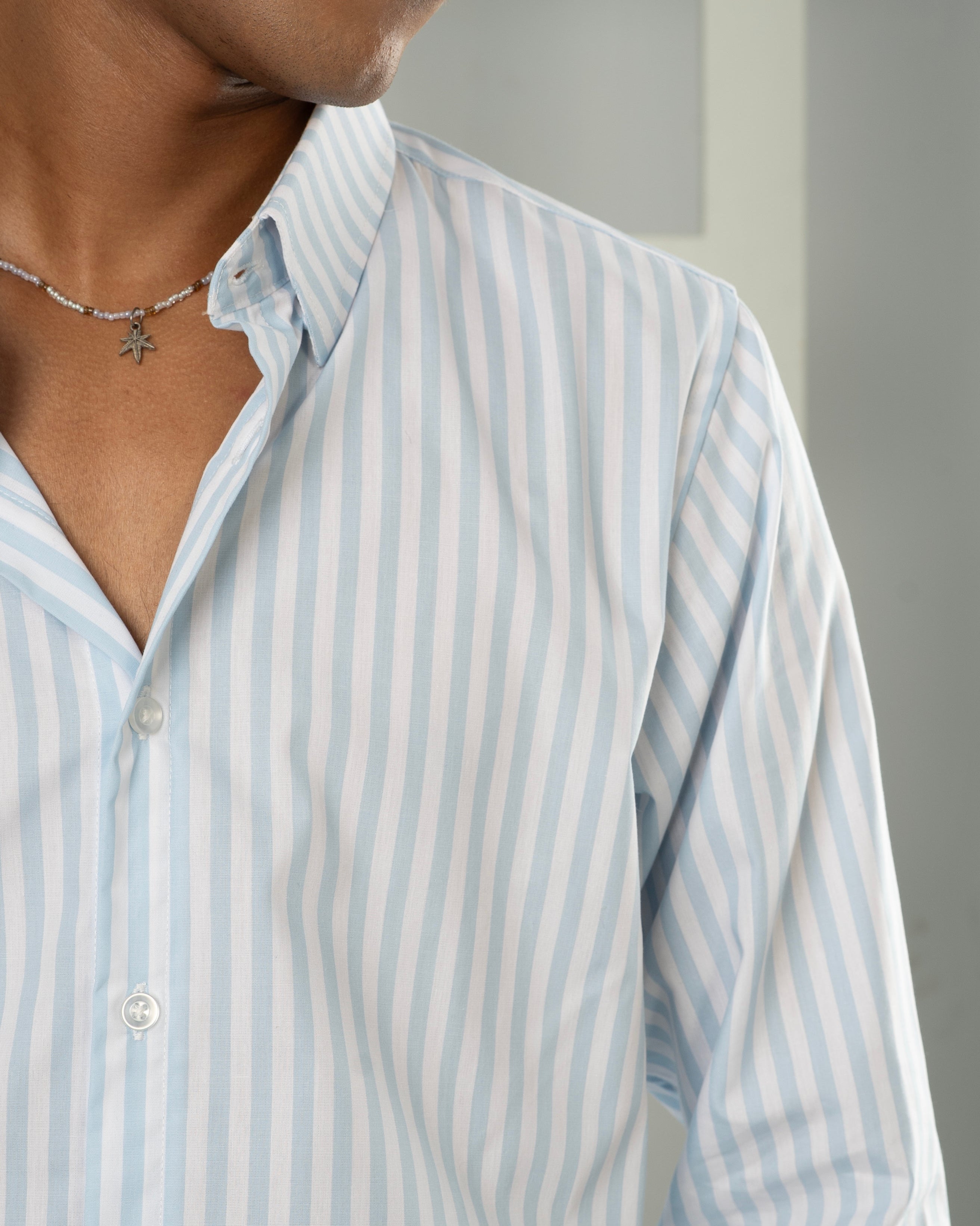 Riviera Stripe Shirt - Light Blue