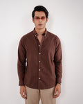 Portofino Linen Shirt - Mocha Brown