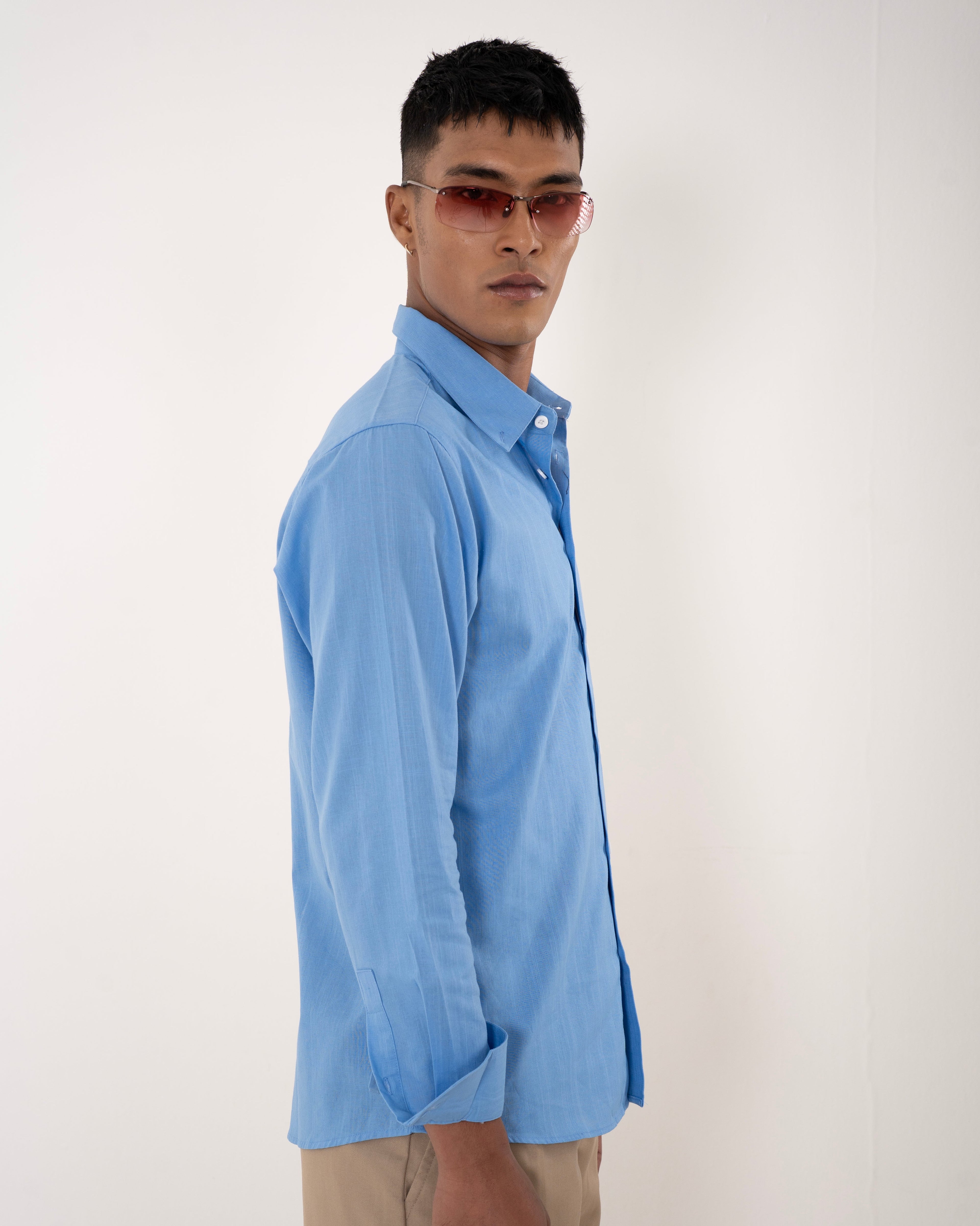 Portofino Linen Shirt - Aqua