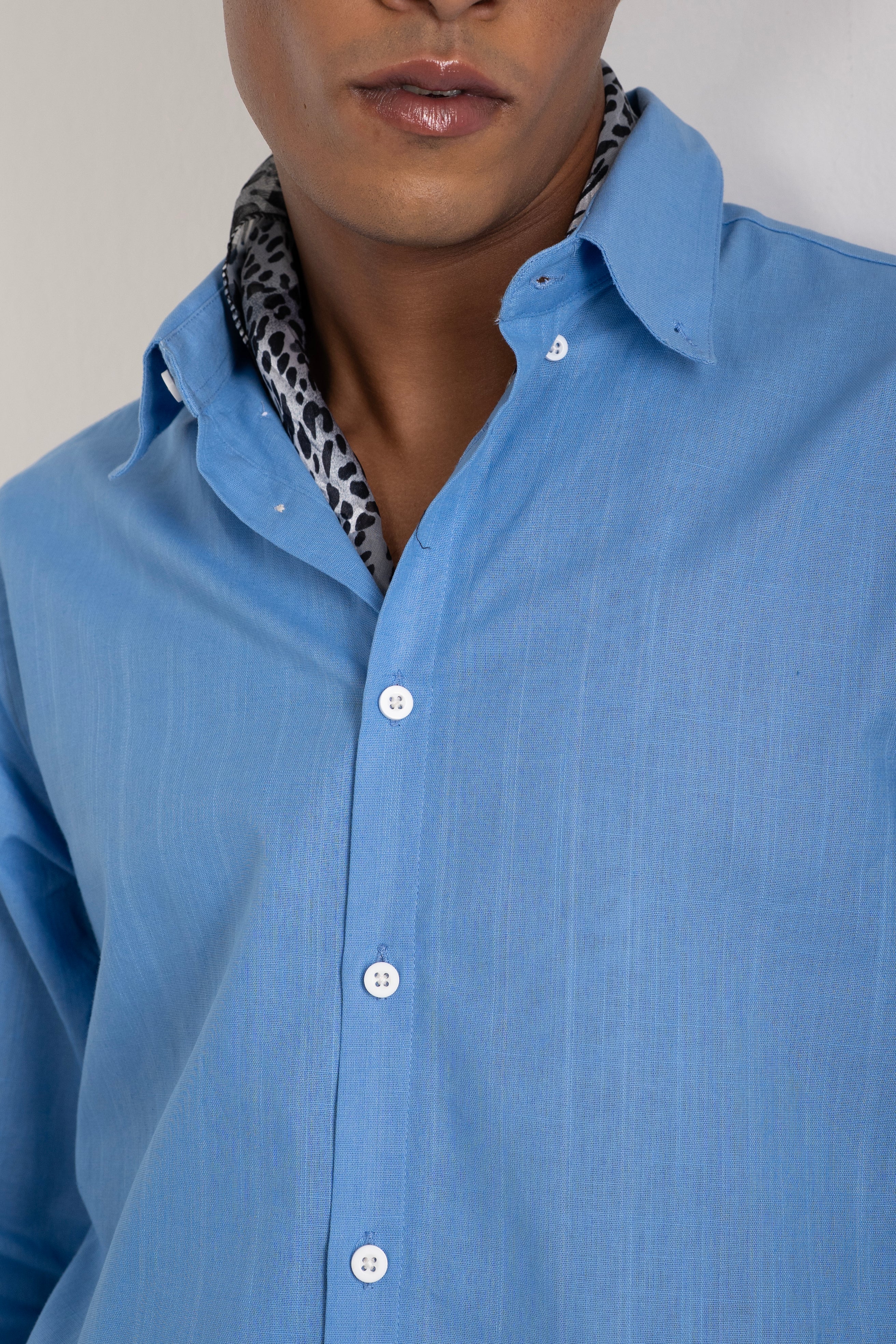 Portofino Linen Shirt - Aqua